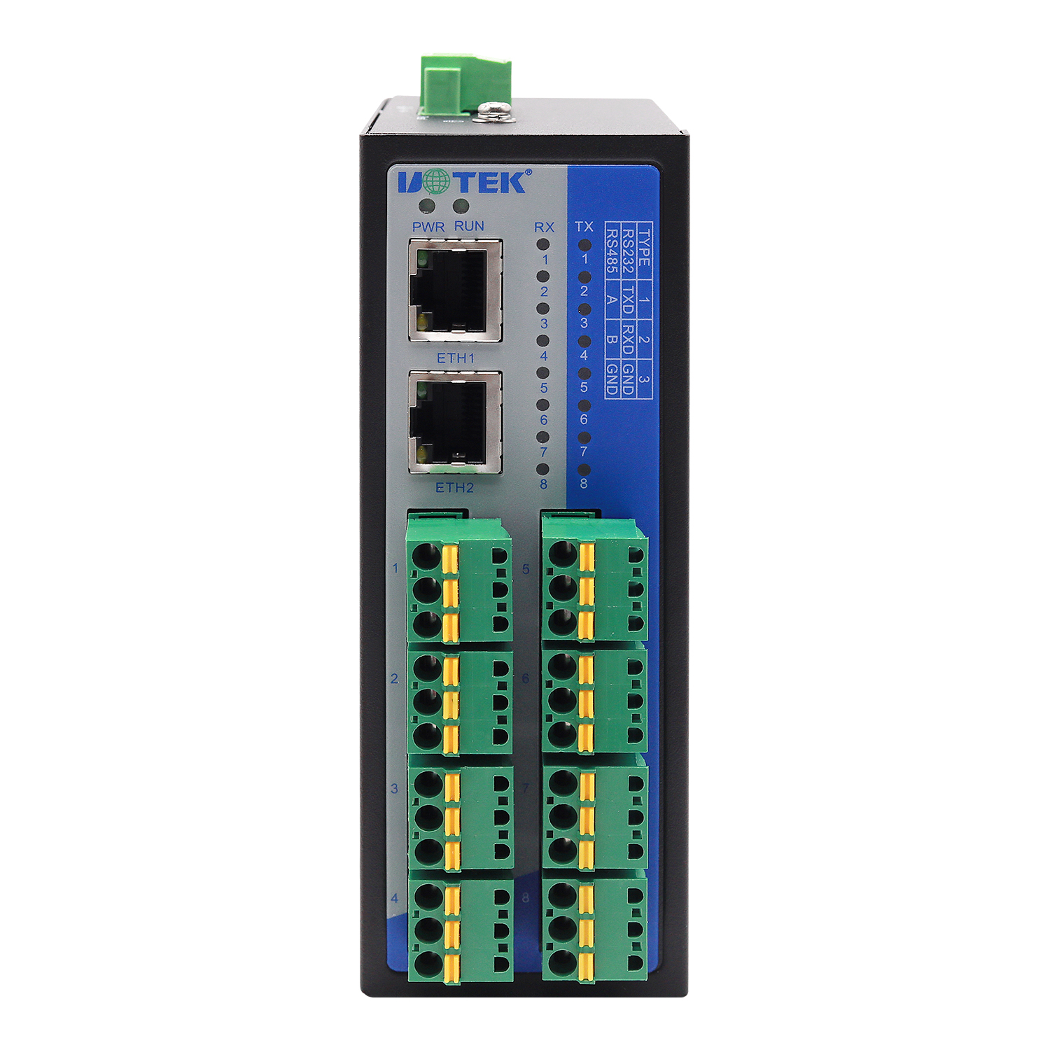 導(dǎo)軌式8口RS-232/485串口服務(wù)器